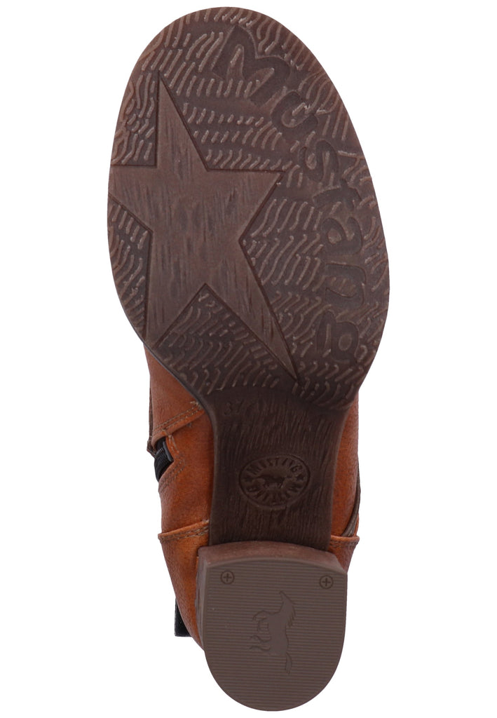 Mustang Stiefelette Lederimitat Cognac Warmfutter - surf4shoes