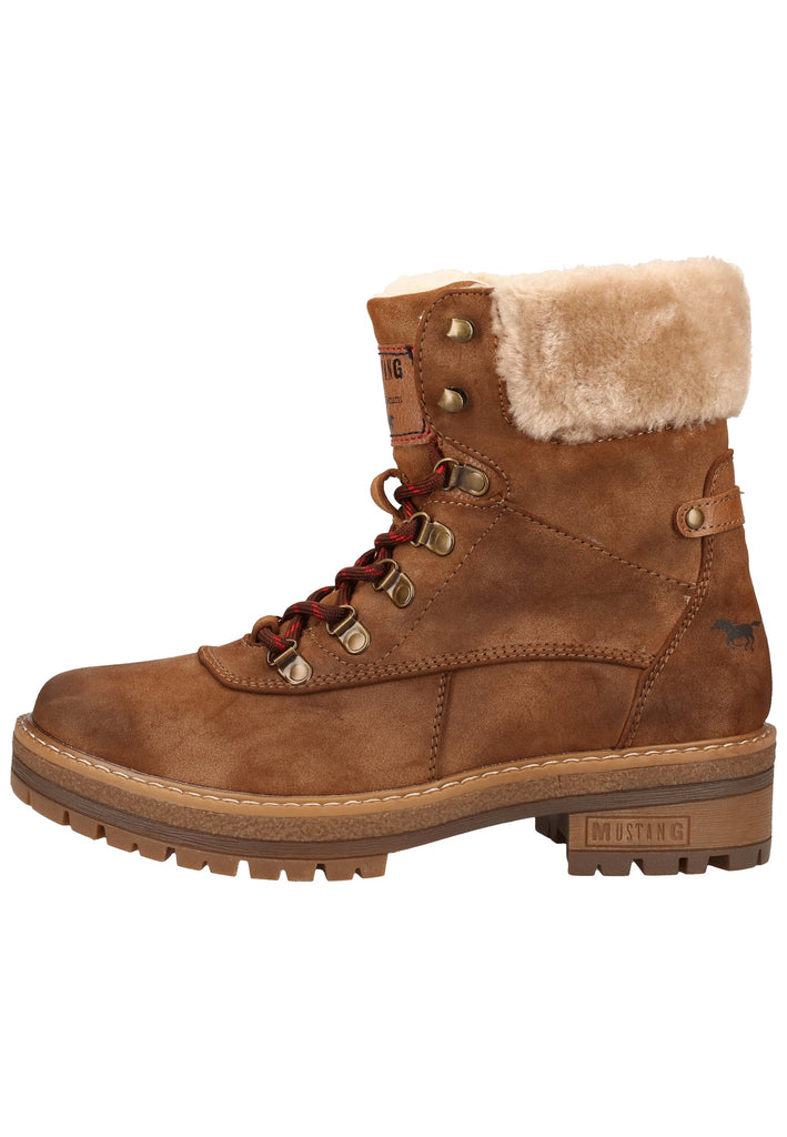 Mustang Stiefelette Lederimitat Braun Warmfutter - surf4shoes