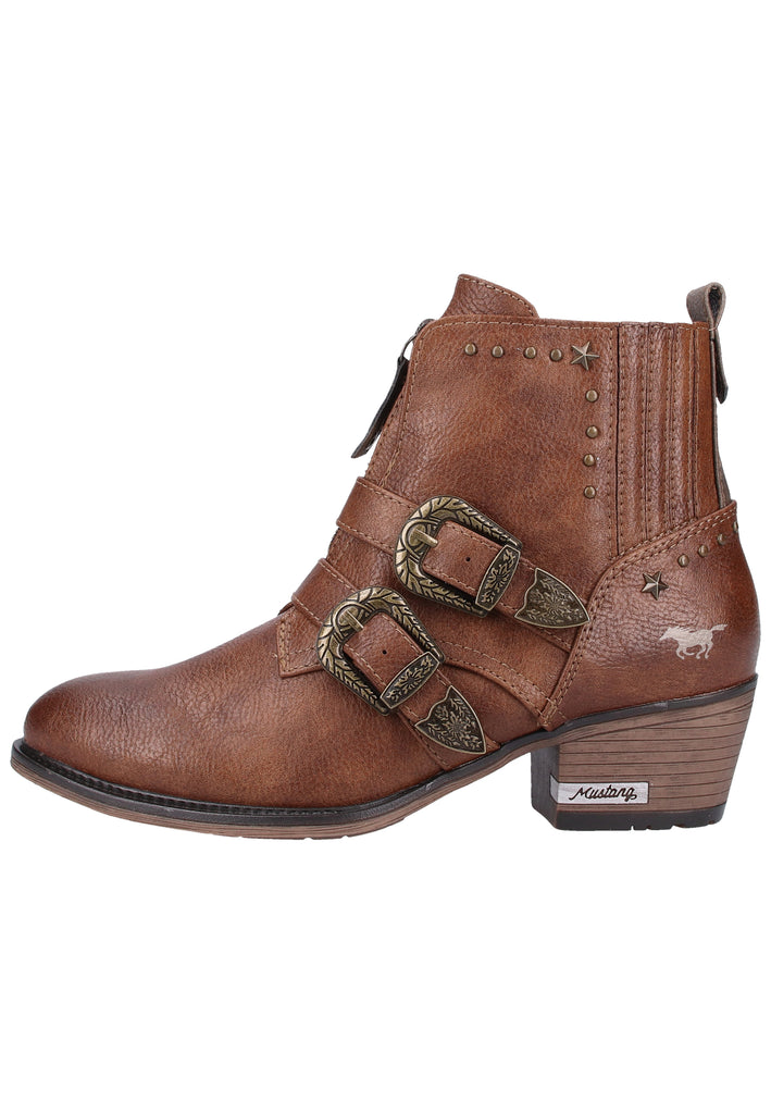 Mustang Stiefelette Lederimitat Mittelbraun Warmfutter - surf4shoes