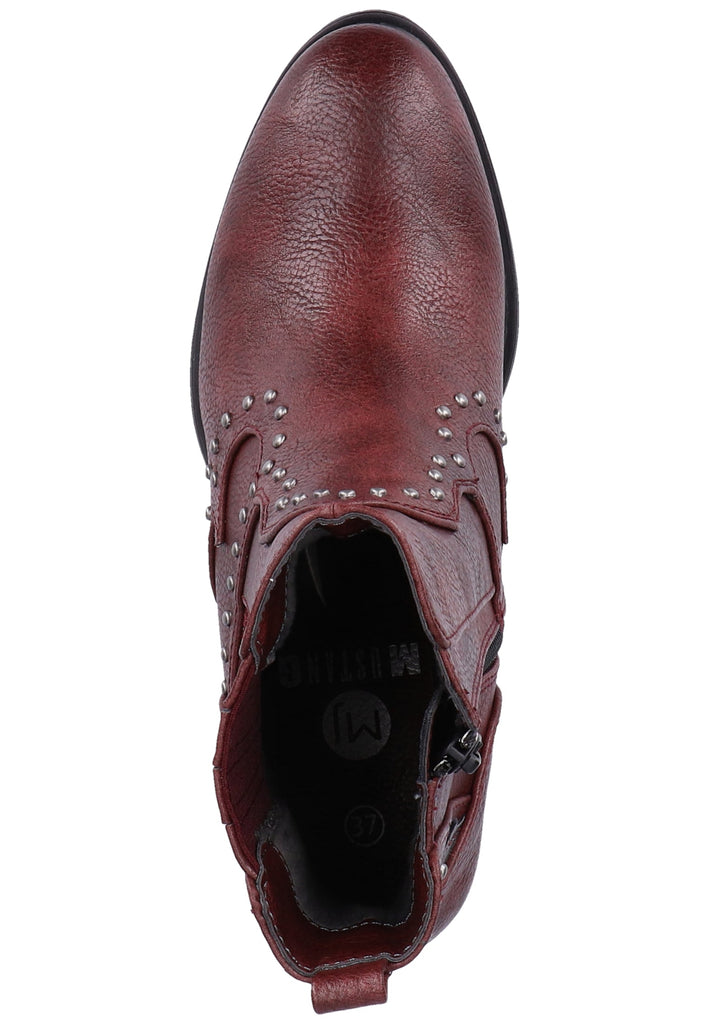 Mustang Stiefelette Lederimitat Bordeaux Warmfutter - surf4shoes