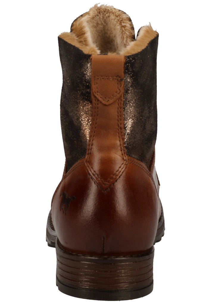 Mustang Stiefelette Lederimitat Cognac Warmfutter - surf4shoes