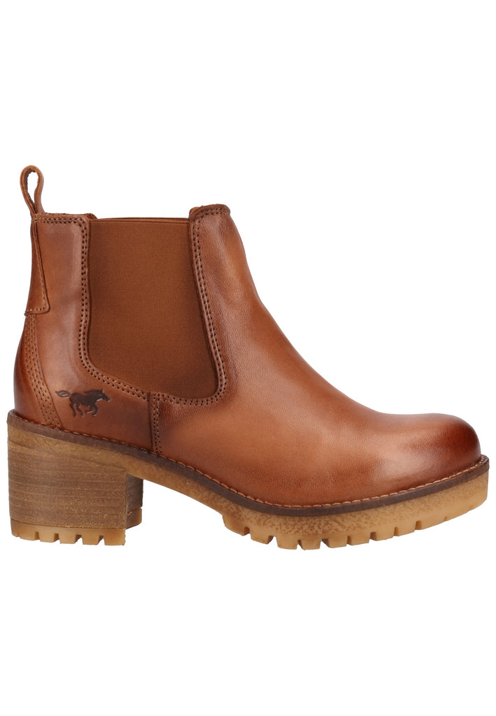 Mustang Stiefelette Leder/Textil Cognac - surf4shoes