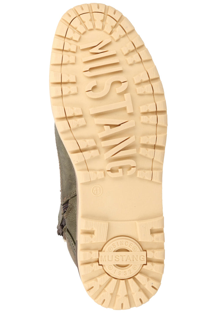 Mustang Stiefelette Lederimitat Olive Warmfutter - surf4shoes