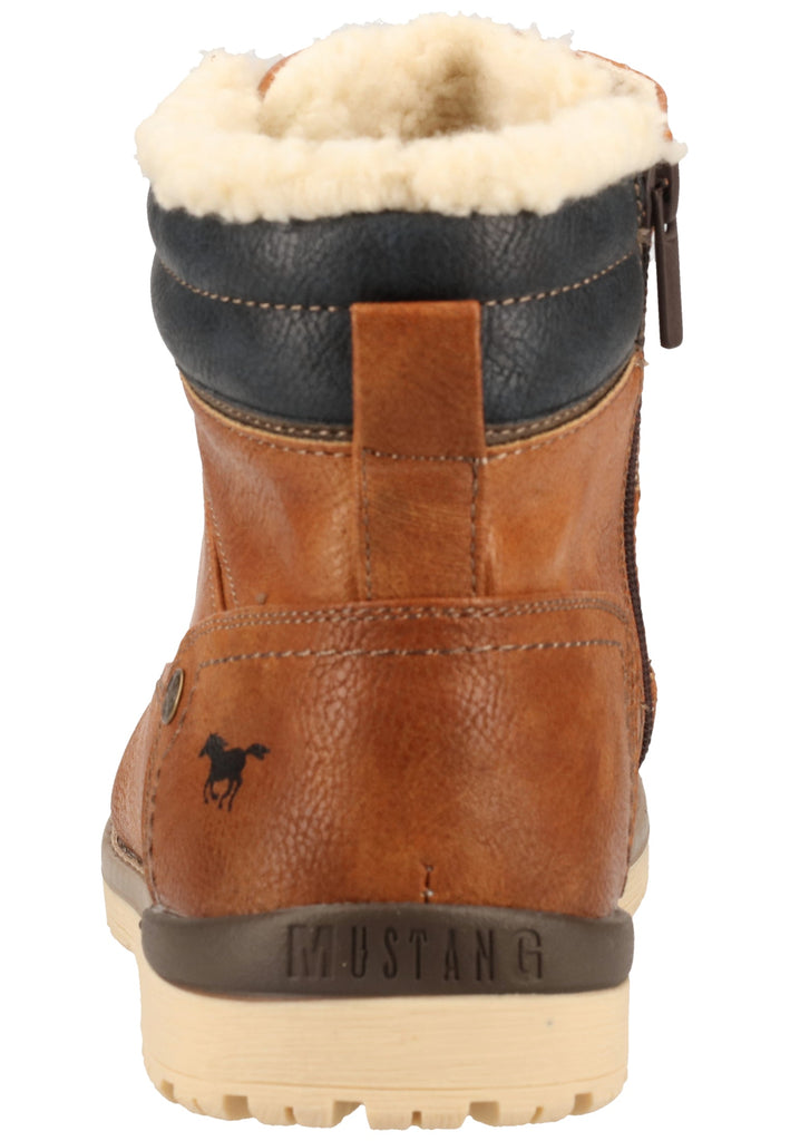 Mustang Stiefelette Lederimitat Kastanie Warmfutter - surf4shoes