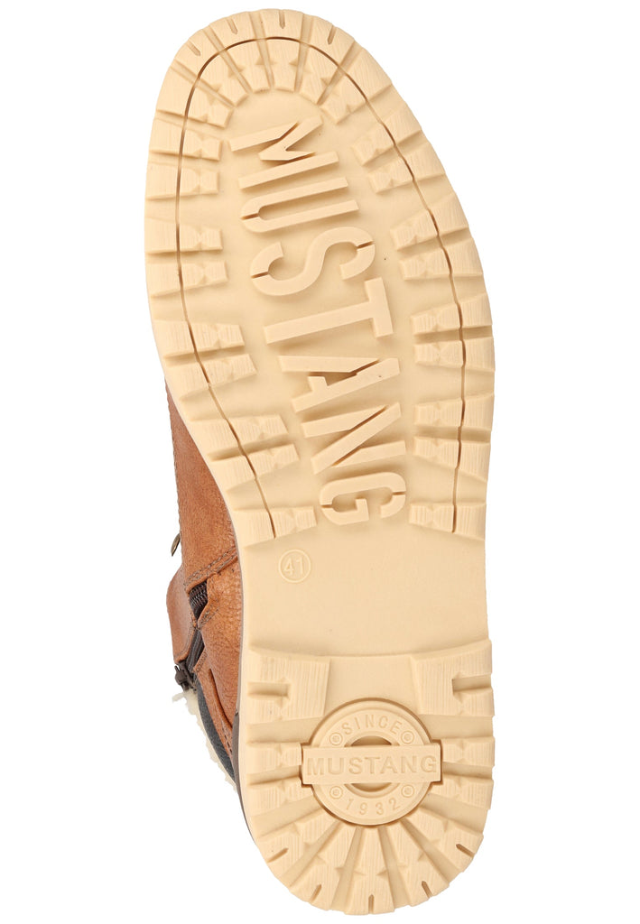 Mustang Stiefelette Lederimitat Kastanie Warmfutter - surf4shoes