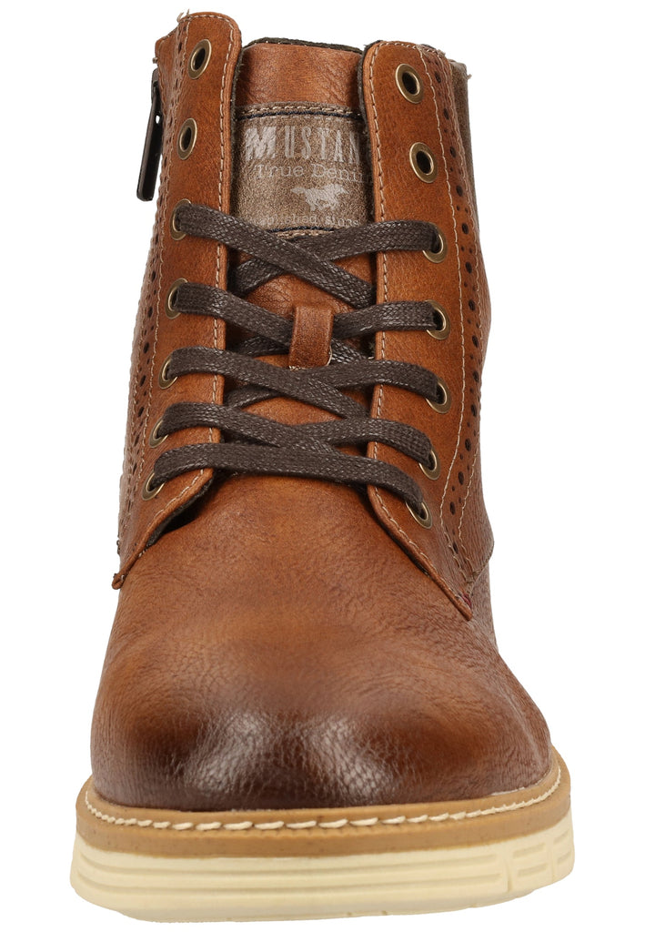Mustang Stiefelette Lederimitat Kastanie - surf4shoes