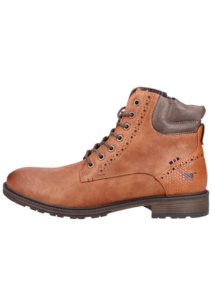 Mustang Stiefelette Lederimitat Kastanie Warmfutter - surf4shoes