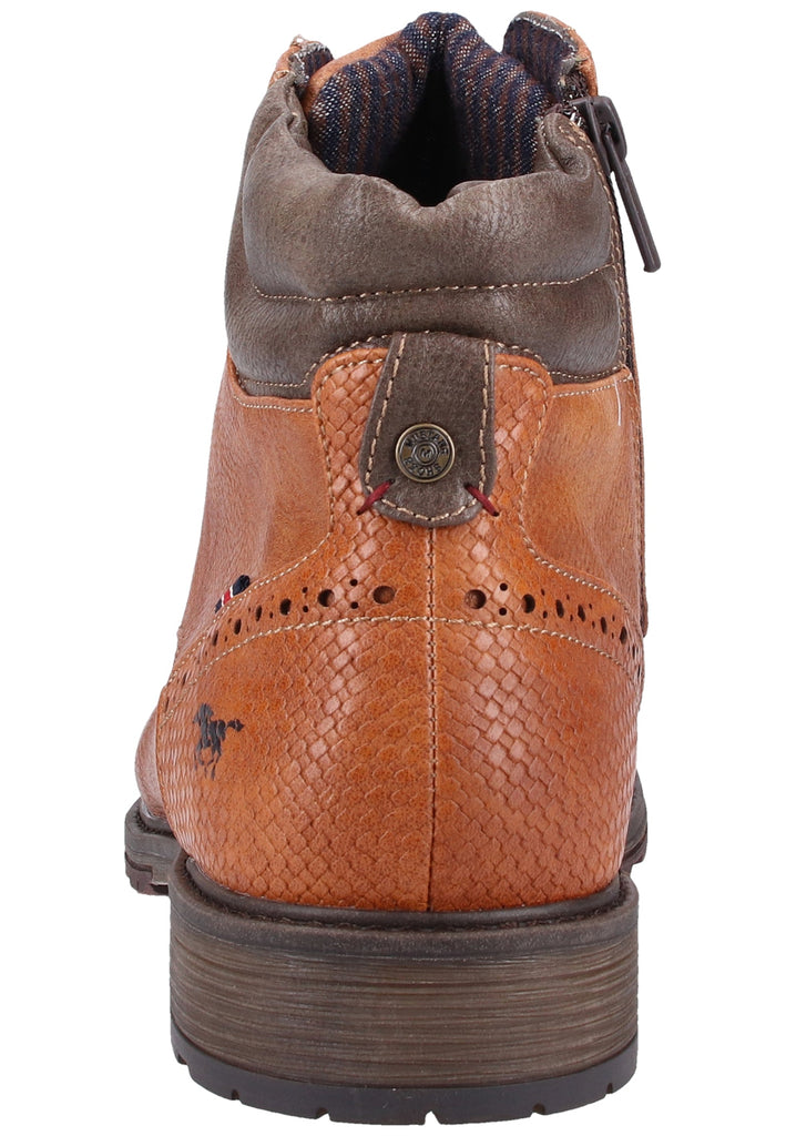 Mustang Stiefelette Lederimitat Kastanie Warmfutter - surf4shoes