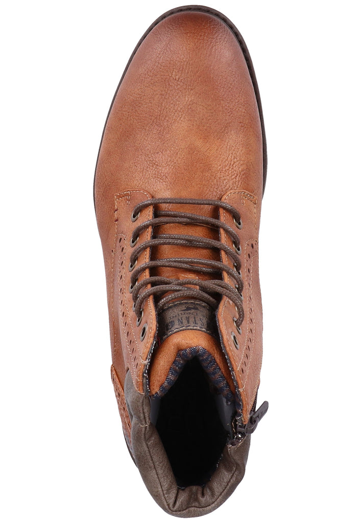Mustang Stiefelette Lederimitat Kastanie Warmfutter - surf4shoes