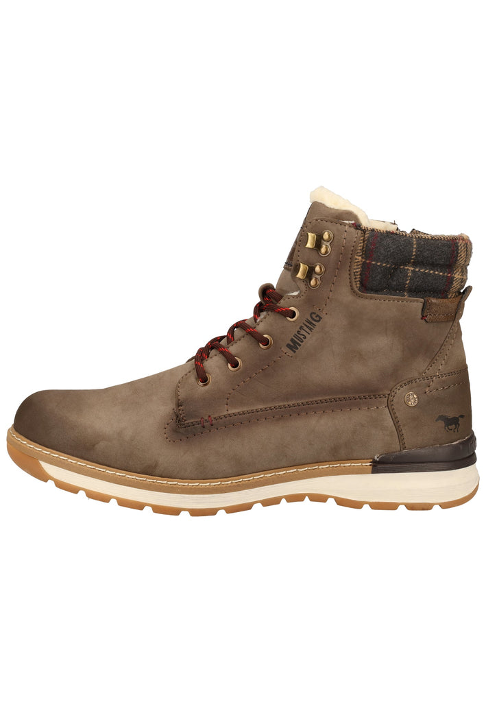 Mustang Stiefelette Lederimitat Kaffee Warmfutter - surf4shoes