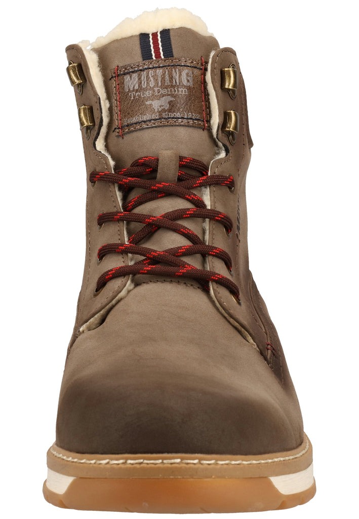 Mustang Stiefelette Lederimitat Kaffee Warmfutter - surf4shoes