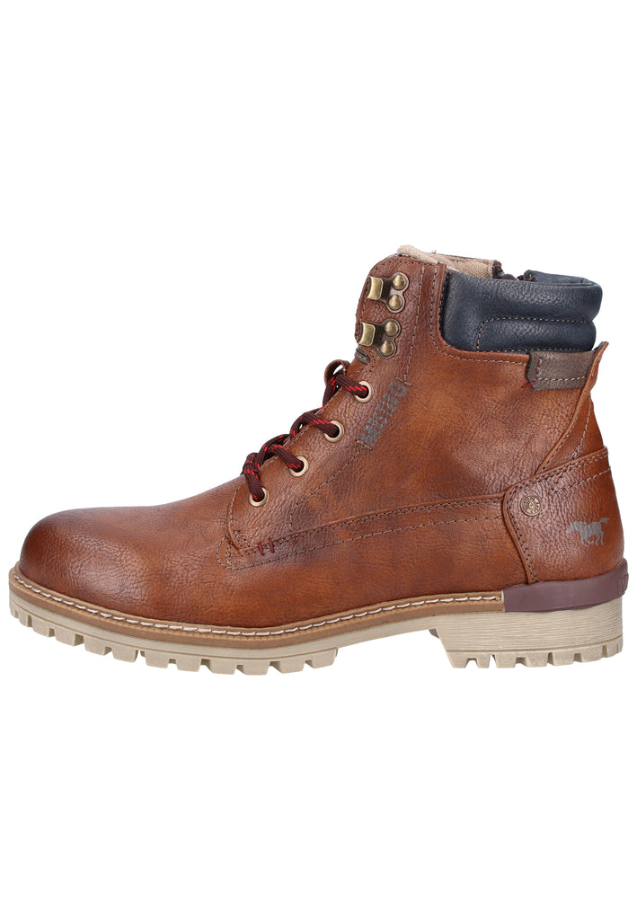 Mustang Stiefelette Lederimitat Kastanie Warmfutter - surf4shoes