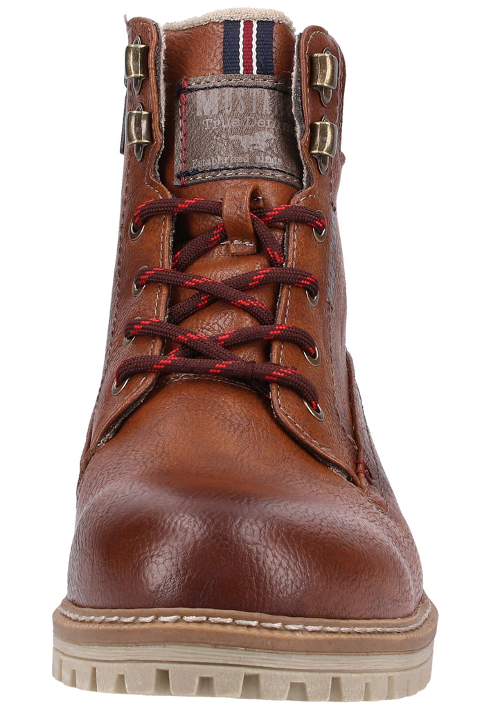 Mustang Stiefelette Lederimitat Kastanie Warmfutter - surf4shoes