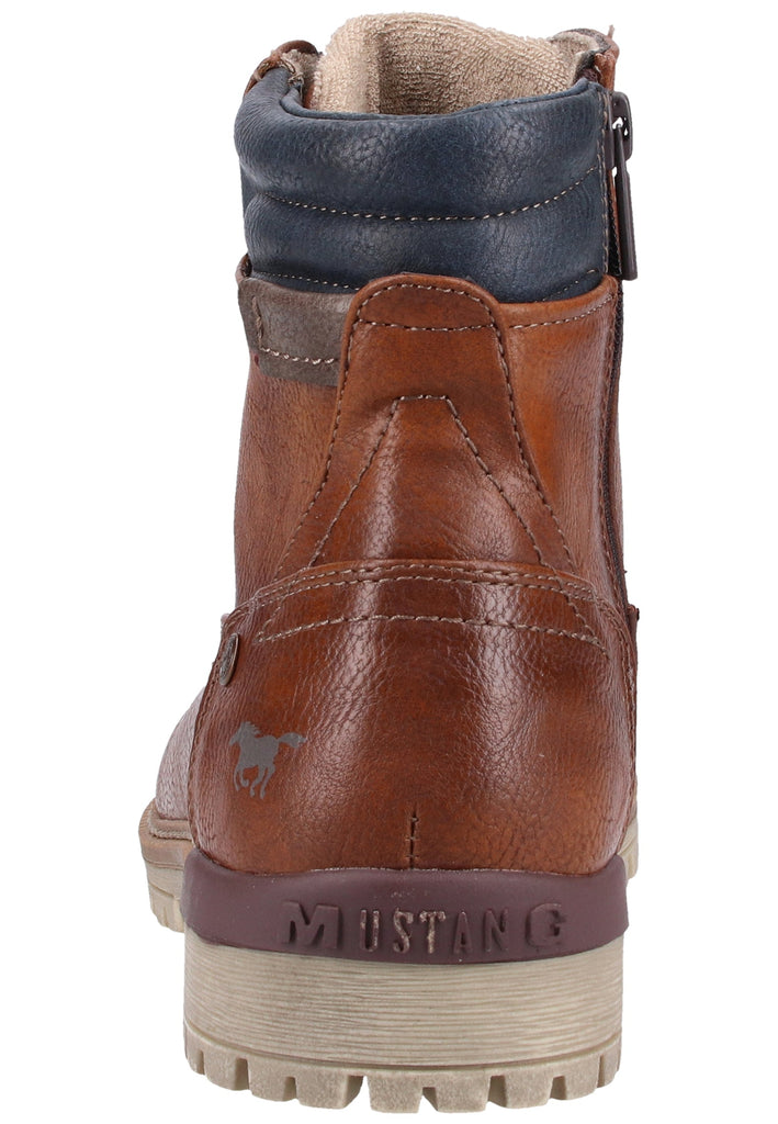 Mustang Stiefelette Lederimitat Kastanie Warmfutter - surf4shoes