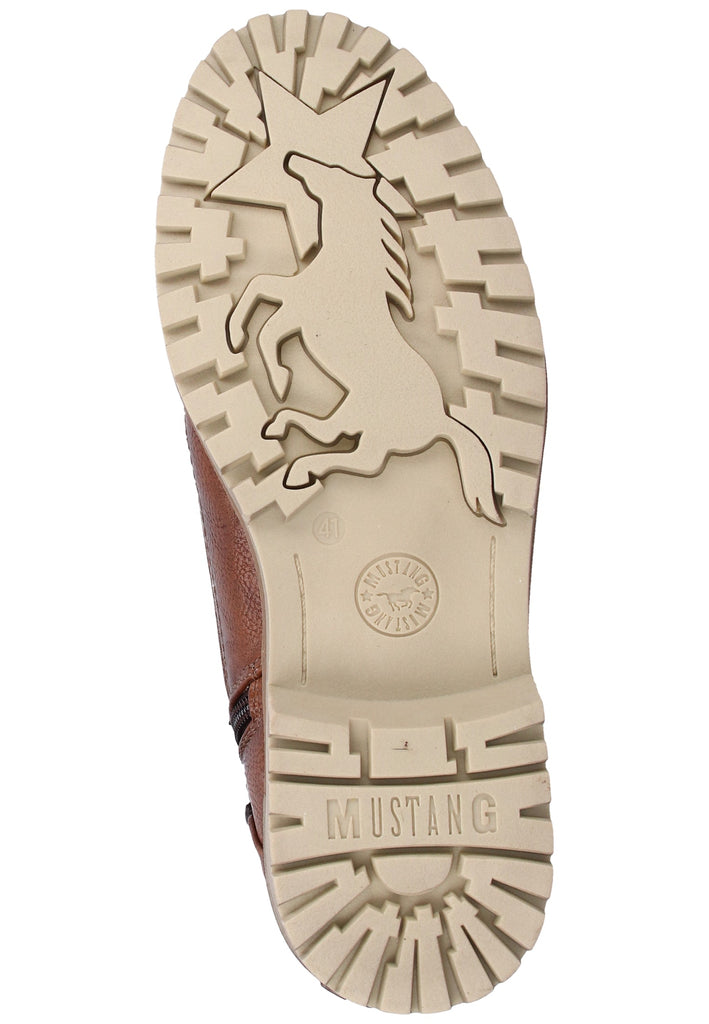 Mustang Stiefelette Lederimitat Kastanie Warmfutter - surf4shoes