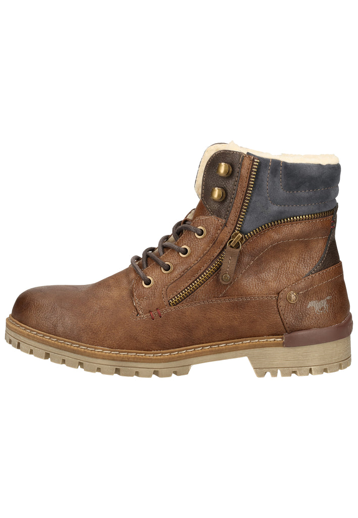 Mustang Stiefelette Lederimitat Mittelbraun Warmfutter - surf4shoes