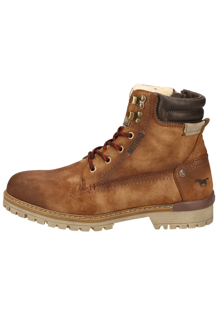 Mustang Stiefelette Lederimitat Mittelbraun Warmfutter - surf4shoes