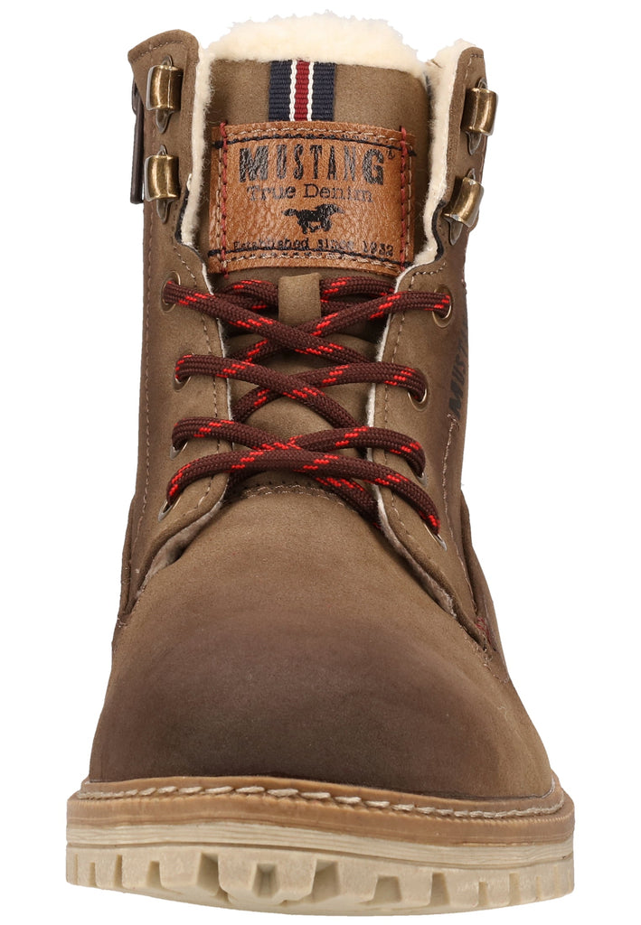 Mustang Stiefelette Lederimitat Braun Warmfutter - surf4shoes