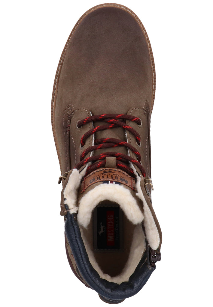 Mustang Stiefelette Lederimitat Braun Warmfutter - surf4shoes