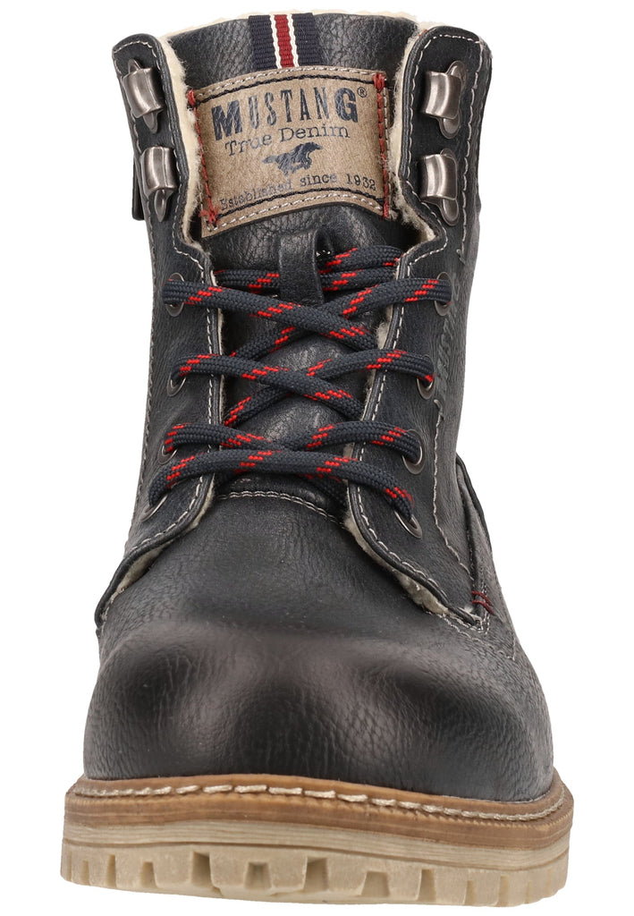Mustang Stiefelette Lederimitat Navy Warmfutter - surf4shoes