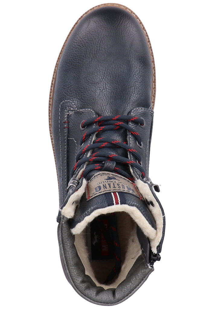 Mustang Stiefelette Lederimitat Navy Warmfutter - surf4shoes