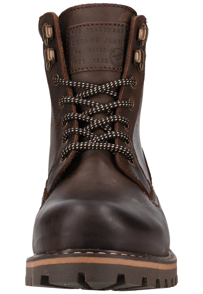 Mustang Stiefelette Lederimitat Dunkelbraun - surf4shoes