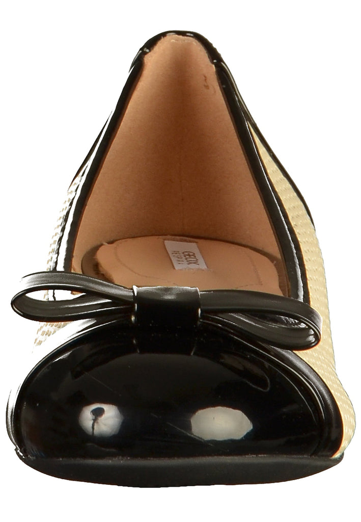 Geox Ballerinas Lederimitat Beige/Schwarz - surf4shoes