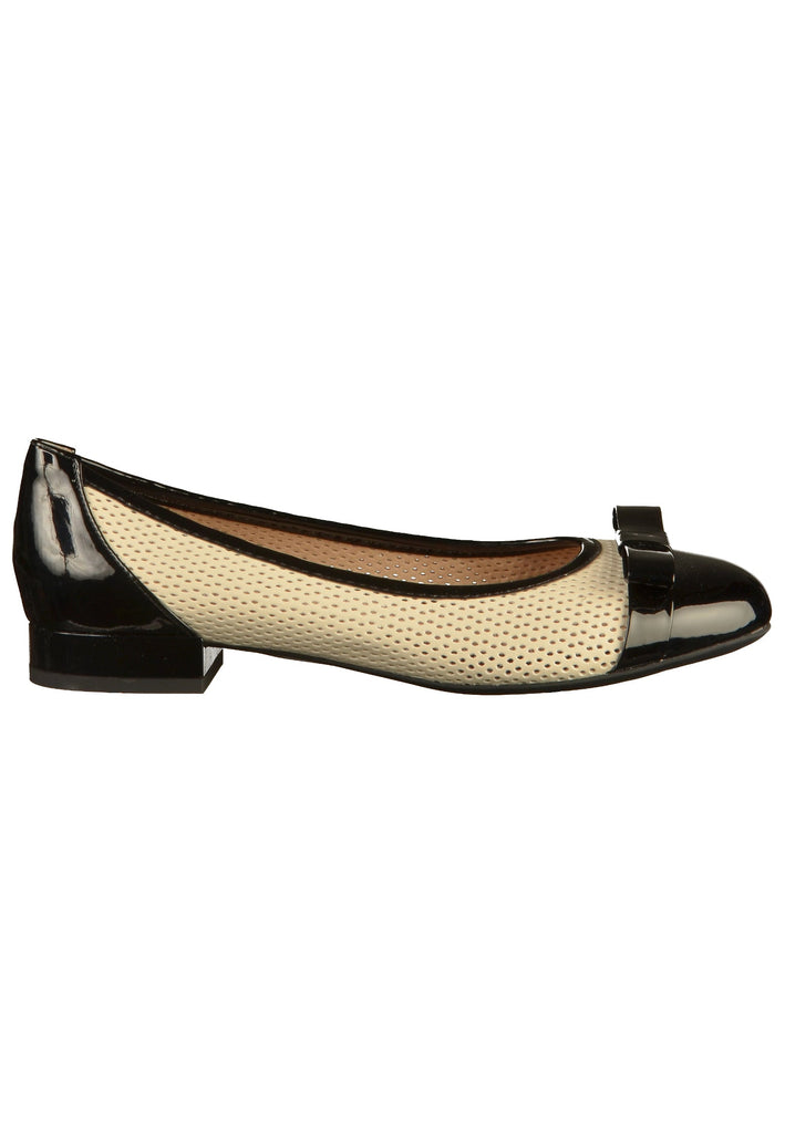 Geox Ballerinas Lederimitat Beige/Schwarz - surf4shoes