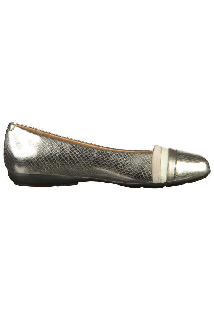 Geox Ballerinas Leder Silber/Weiß - surf4shoes