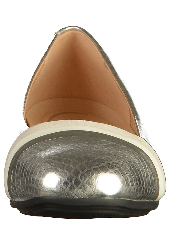 Geox Ballerinas Leder Silber/Weiß - surf4shoes