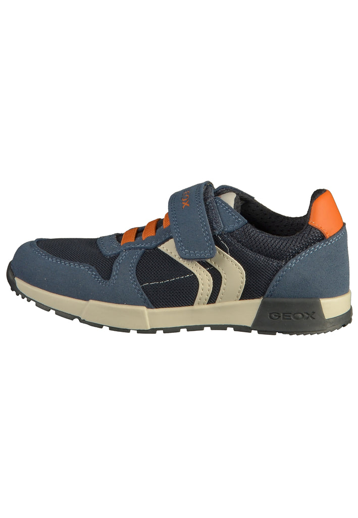 Geox Sneaker Lederimitat/Mesh Navy/Orange - surf4shoes