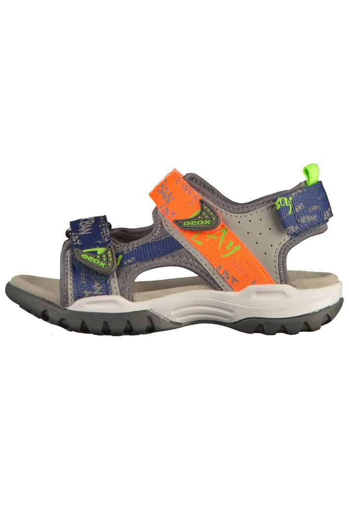 Geox Sandalen Lederimitat/Textil Grau/Orange - surf4shoes