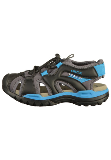 Geox Sandalen Lederimitat/Mesh Dunkelgrau - surf4shoes