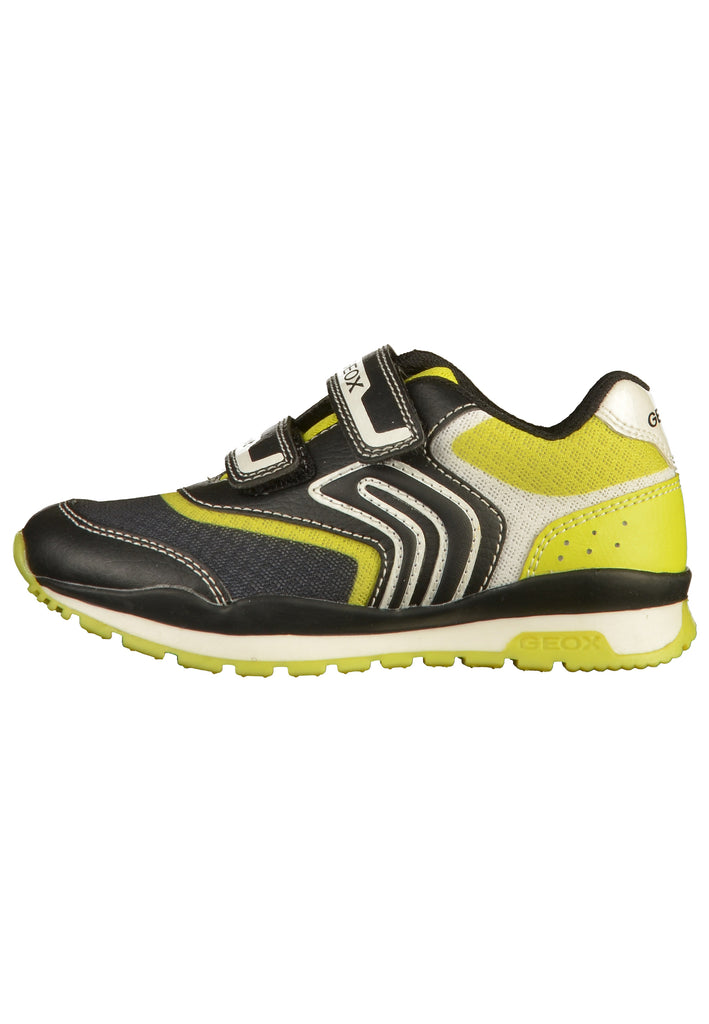 Geox Sneaker Lederimitat/Mesh Schwarz/Lime - surf4shoes