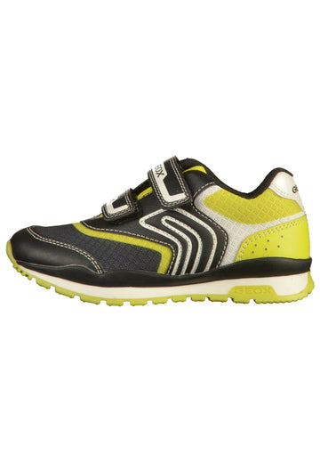 Geox Sneaker Lederimitat/Mesh Schwarz/Lime - surf4shoes
