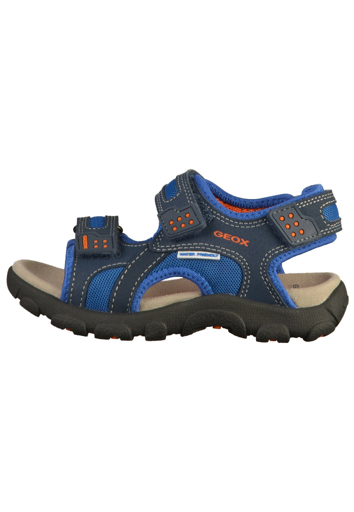Geox Sandalen Lederimitat/Mesh Blau/Orange - surf4shoes