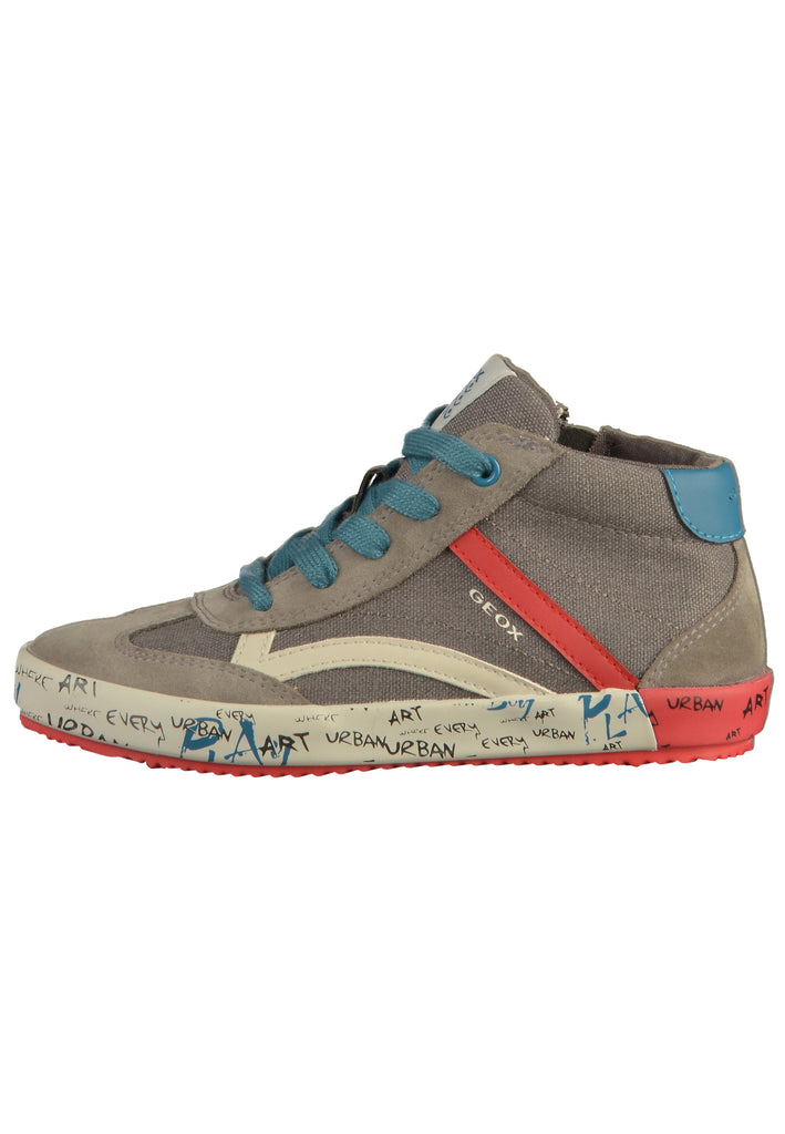 Geox Sneaker Canvas Grau/Rot - surf4shoes