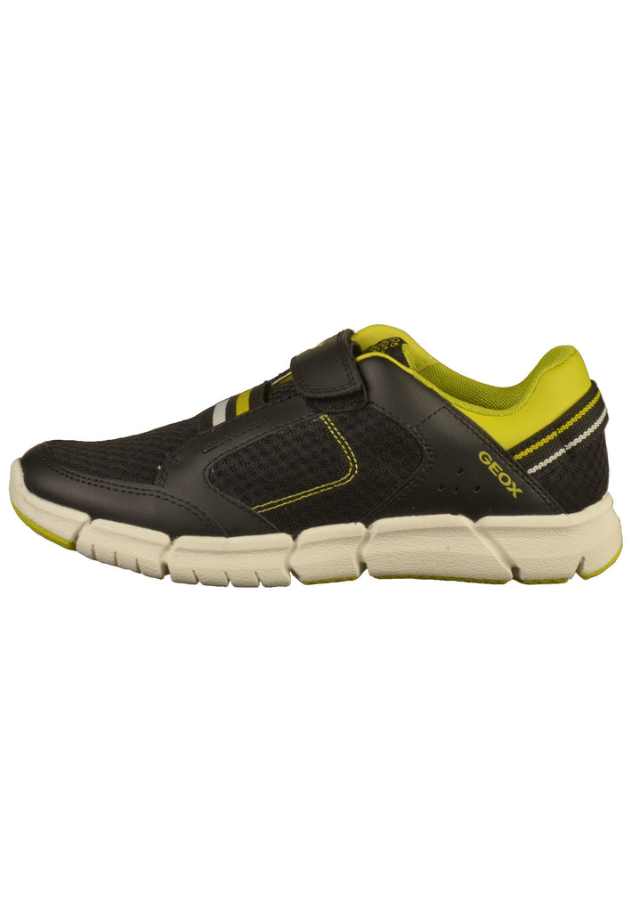 Geox Sneaker Lederimitat/Mesh Schwarz/Lime - surf4shoes