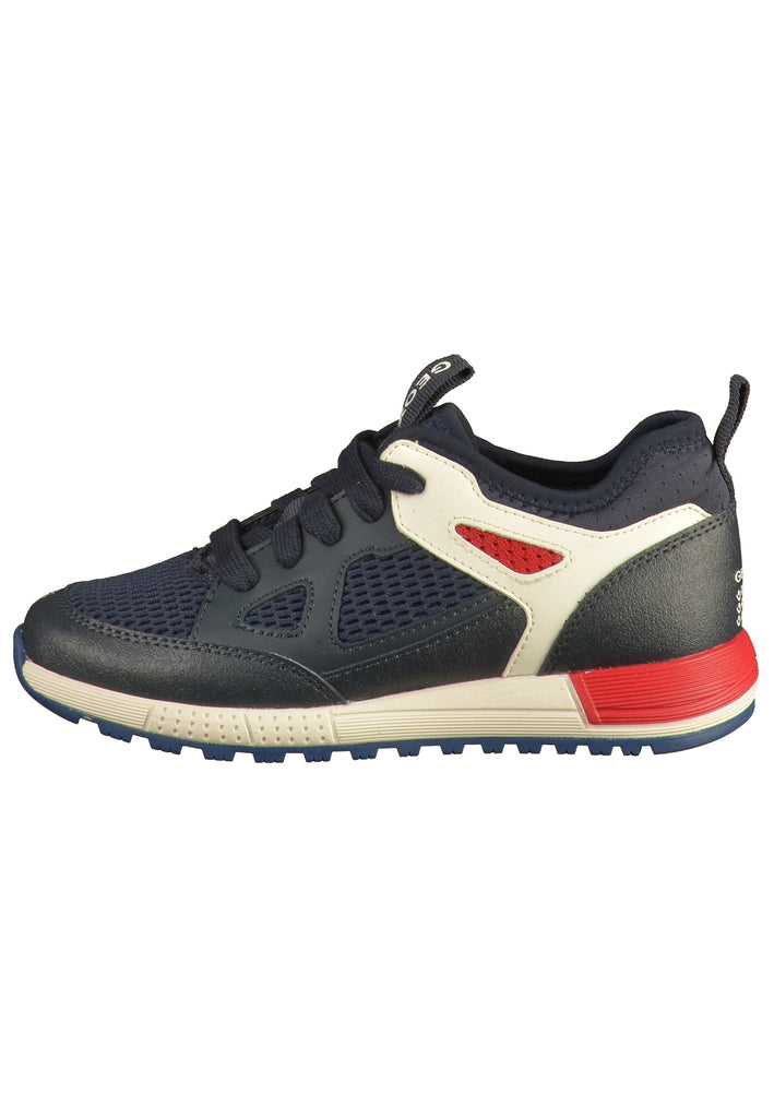 Geox Sneaker Lederimitat/Mesh Navy/Rot - surf4shoes