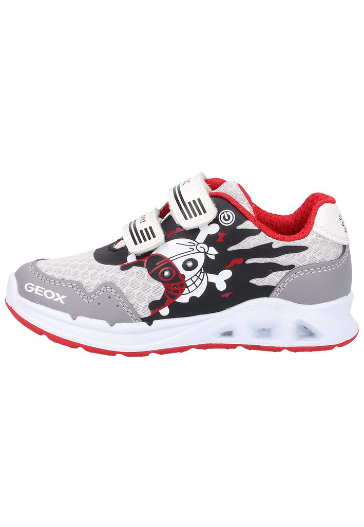 Geox Sneaker Lederimitat/Mesh Grau/Rot - surf4shoes