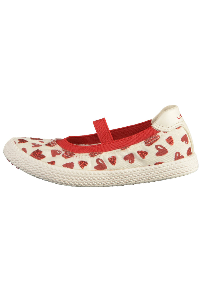 Geox Ballerinas Canvas Weiß/Rot - surf4shoes