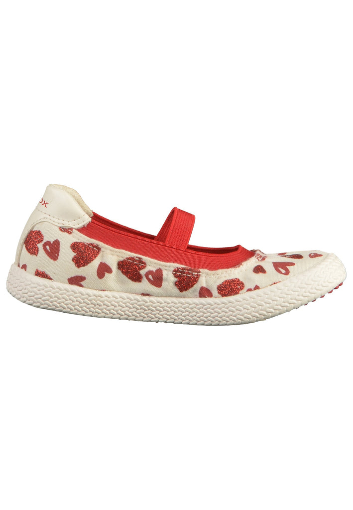 Geox Ballerinas Canvas Weiß/Rot - surf4shoes