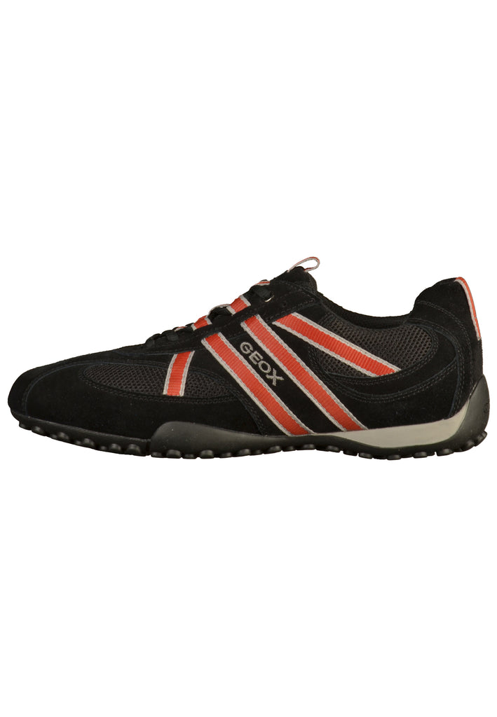Geox Sneaker Veloursleder/Mesh Schwarz/Orange - surf4shoes