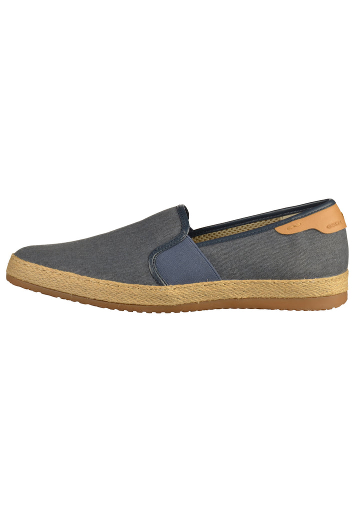 Geox Slipper Lederimitat/Textil Blau - surf4shoes