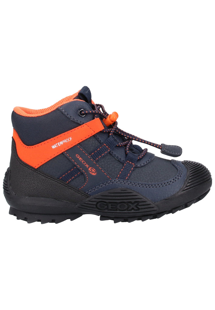 Geox Stiefelette Lederimitat/Mesh Navy/Orange - surf4shoes