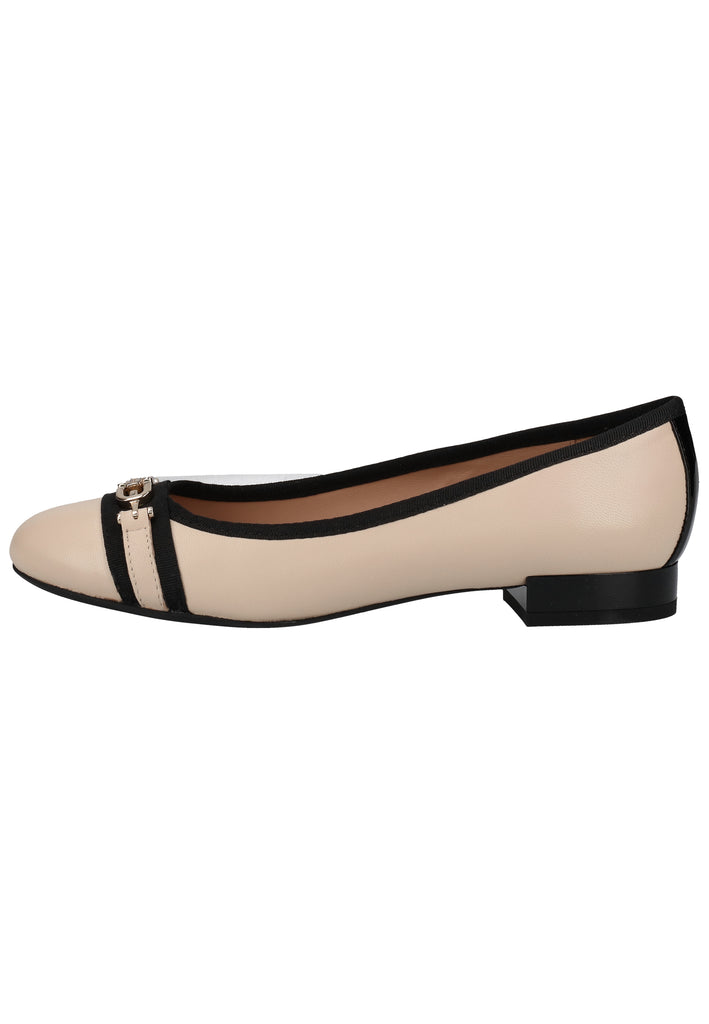 Geox Ballerinas Leder/Synthetik Beige/Schwarz - surf4shoes
