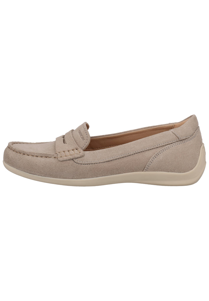 Geox Slipper Veloursleder Taupe - surf4shoes