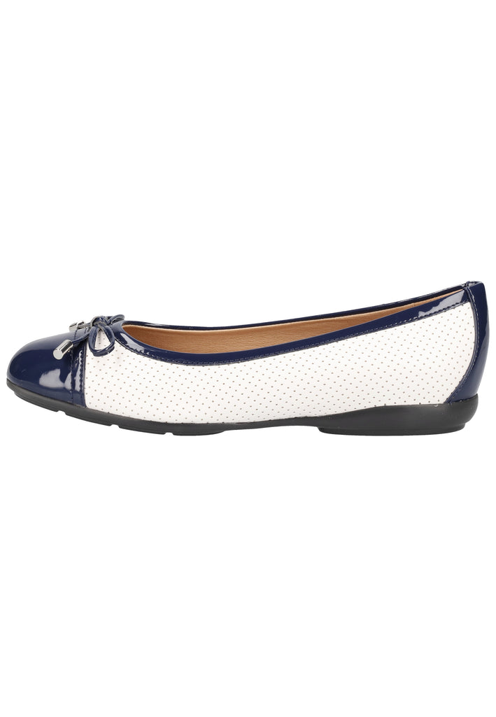 Geox Ballerinas Lederimitat Weiß/Blau - surf4shoes