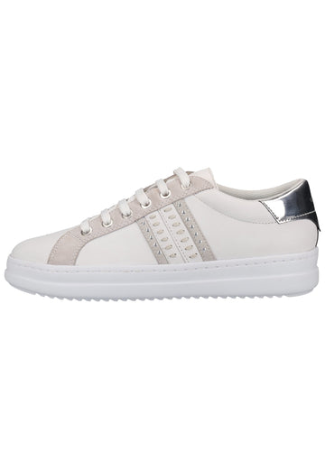 Geox Sneaker Leder/Synthetik Weiß/Silber - surf4shoes