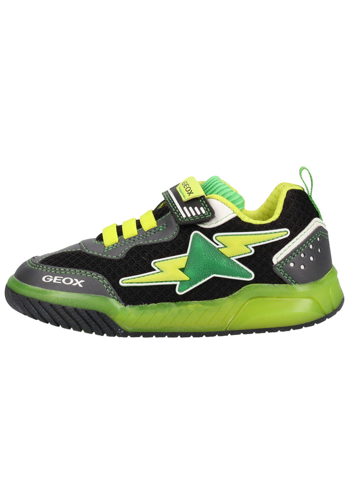 Geox Sneaker Lederimitat/Mesh Schwarz/Lime - surf4shoes